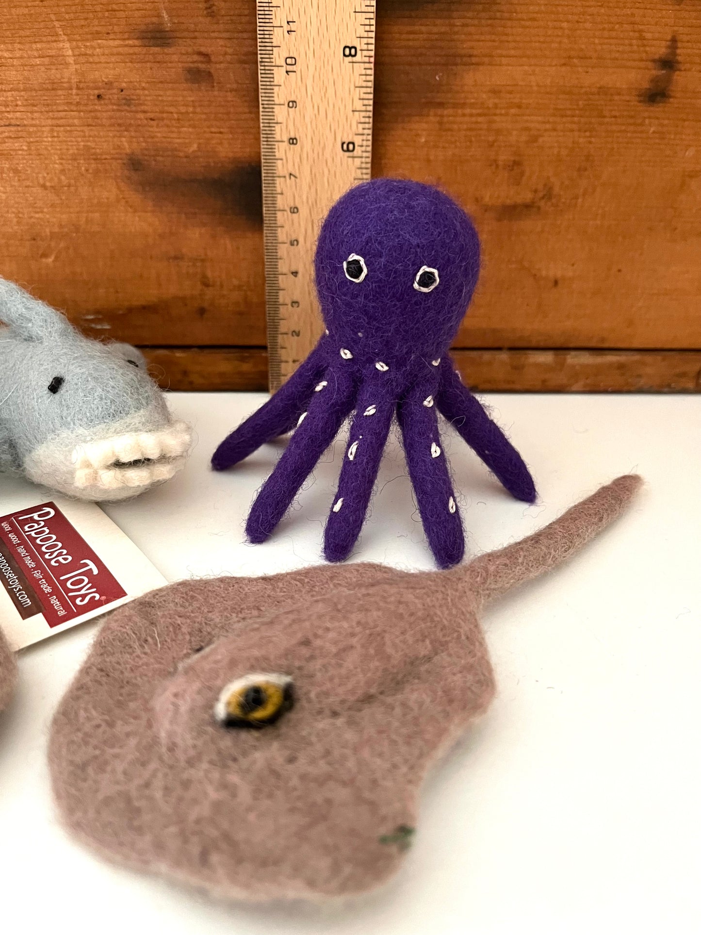 Dollhouse Soft Toy - Wool Felted ANIMALS OF THE DEEP OCEAN, 5 Sea Animals!