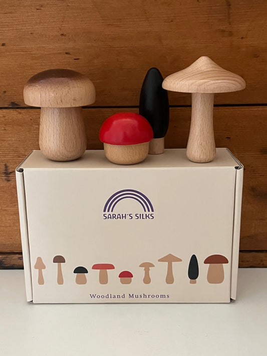 Wooden Dollhouse Play - Woodland MUSHROOMS, 10 pieces!