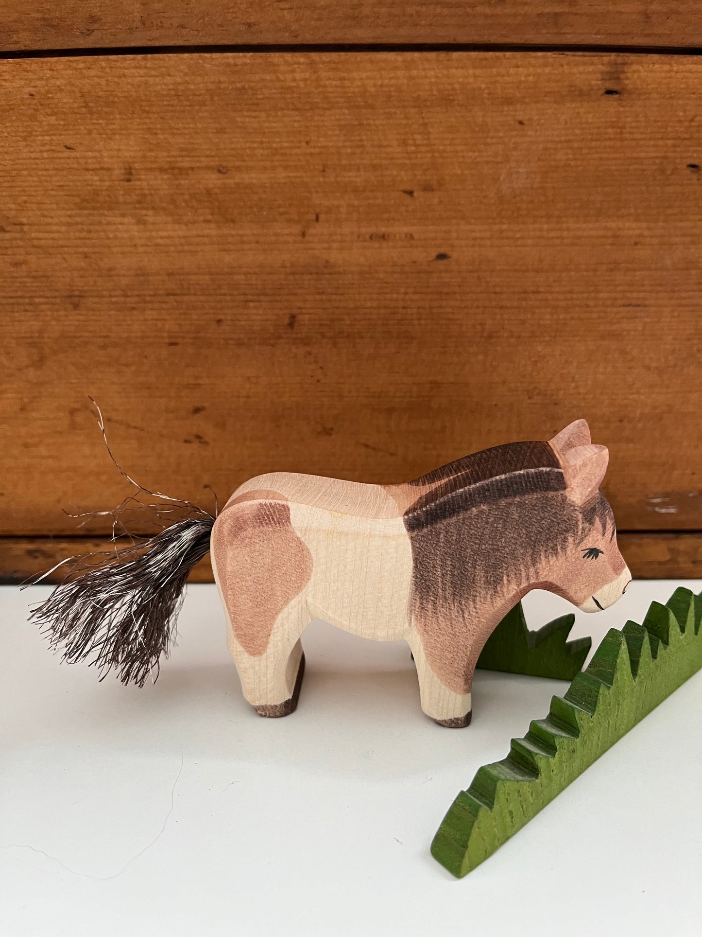 Wooden Dollhouse Play - SHETLAND PONY, Standing, Brown & White