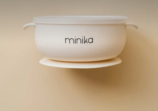 Baby Gear - Best Suction BOWL with LID by Minika, 2 colour choices!