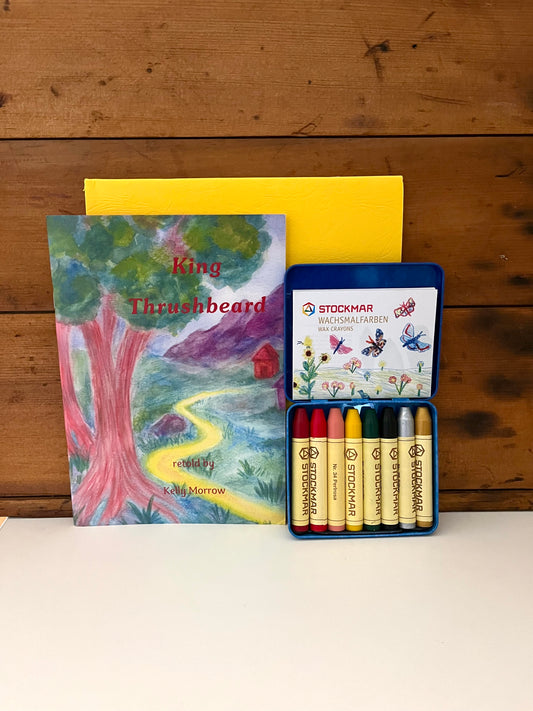 Ensemble d'art – UN LECTEUR PREMIER, ÉTAIN de 8 CRAYONS EN BÂTON DE CIRE D'ABEILLE ET LIVRE DE DESSIN