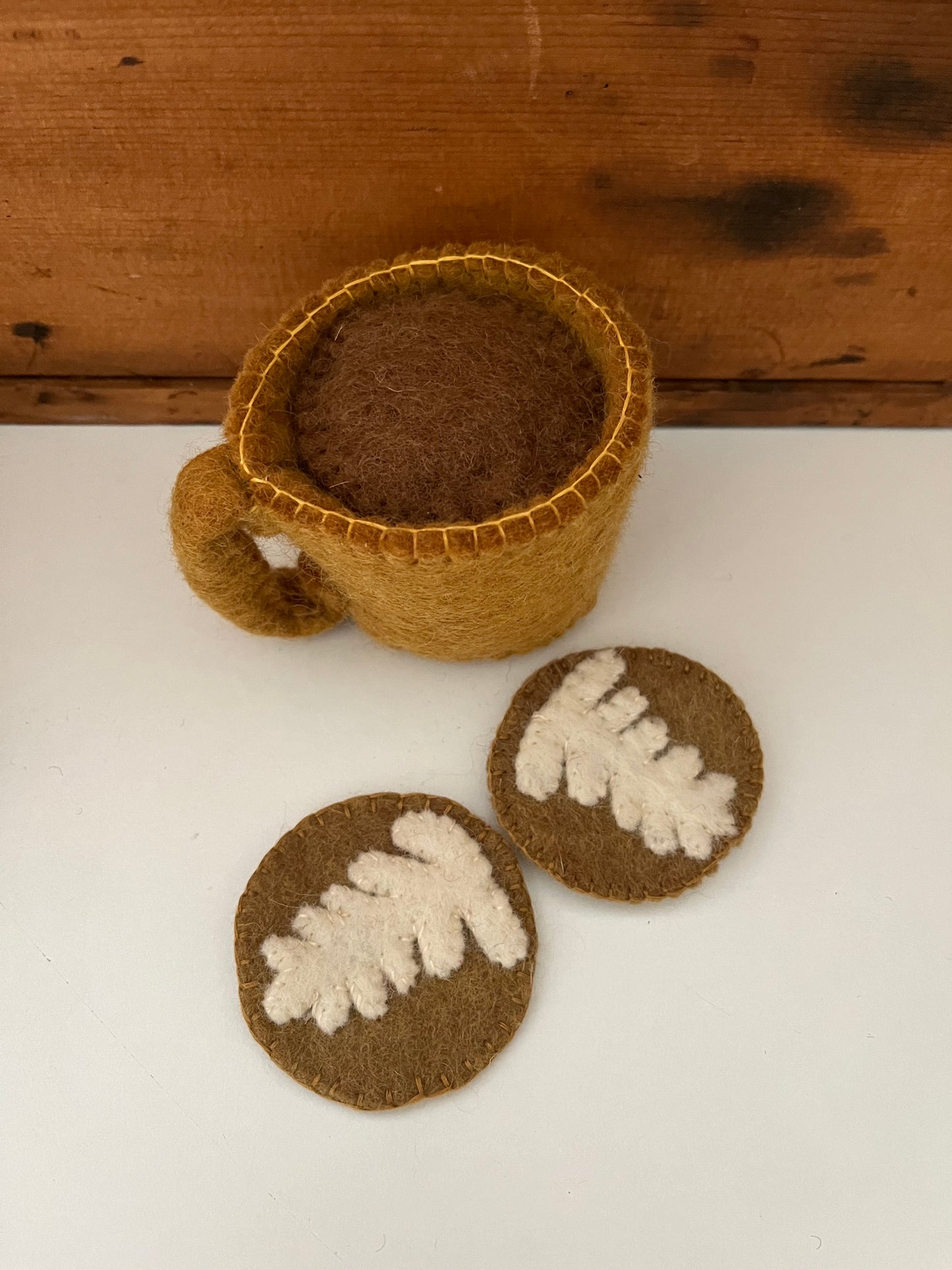 Kitchen Play Food - Wool Felted MUGS OF HOT CHOCOLATE, 16 pieces!