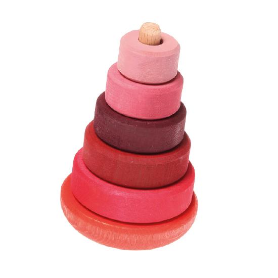 Wooden Toy, Baby - STACKING WOBBLY TOWER, 6 pieces!