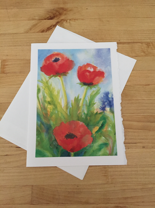 Greeting Cards/ Spring - RED POPPIES
