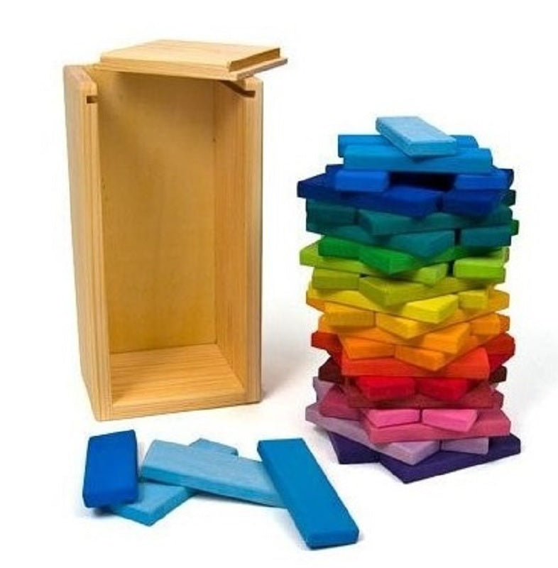 Wooden Toy - TOWER BUILDING BLOCKS, 60 piece set!