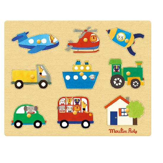 Jouet en bois, bébé - PREMIER PUZZLE "WAY-TO-TRAVEL"