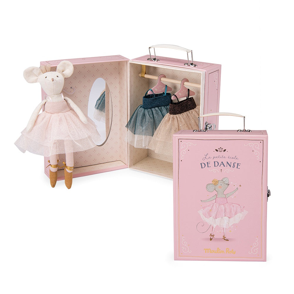 Soft Doll - RAG MOUSE DOLL, with TUTUS and WARDROBE SUITCASE!