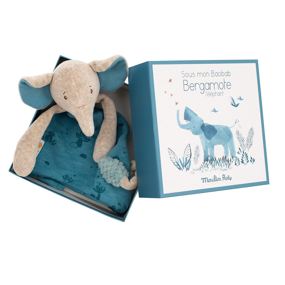 Soft Baby Toy - ELEPHANT CUDDLE TOY with SOOTHER RING