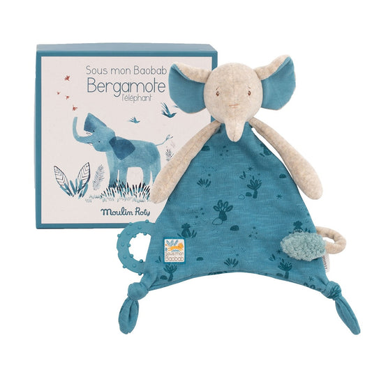 Soft Baby Toy - ELEPHANT CUDDLE TOY with SOOTHER RING