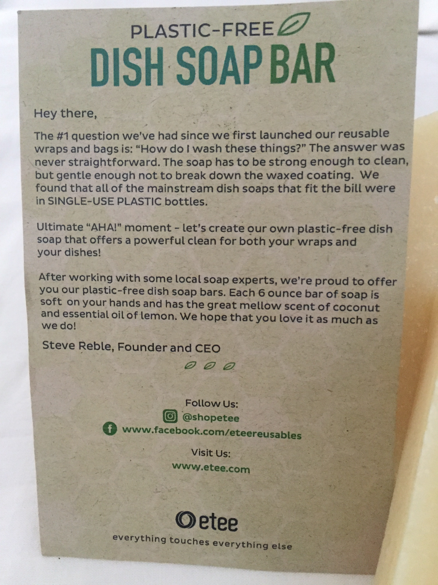 EcoHome - KITCHEN DISH SOAP BAR