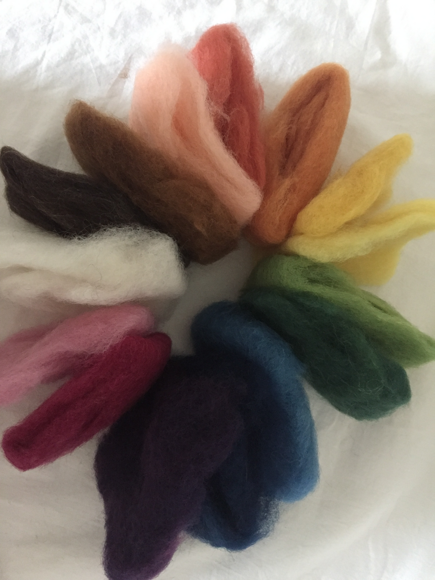 FELTING WOOL, PLANT DYED FLEECE 15 COLOURS - Arts&Crafts