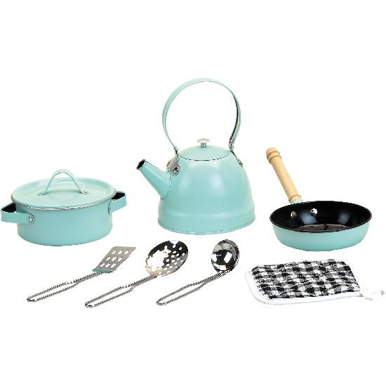 Kitchen Play VINTAGE COOKWARE SET, 7 pieces!