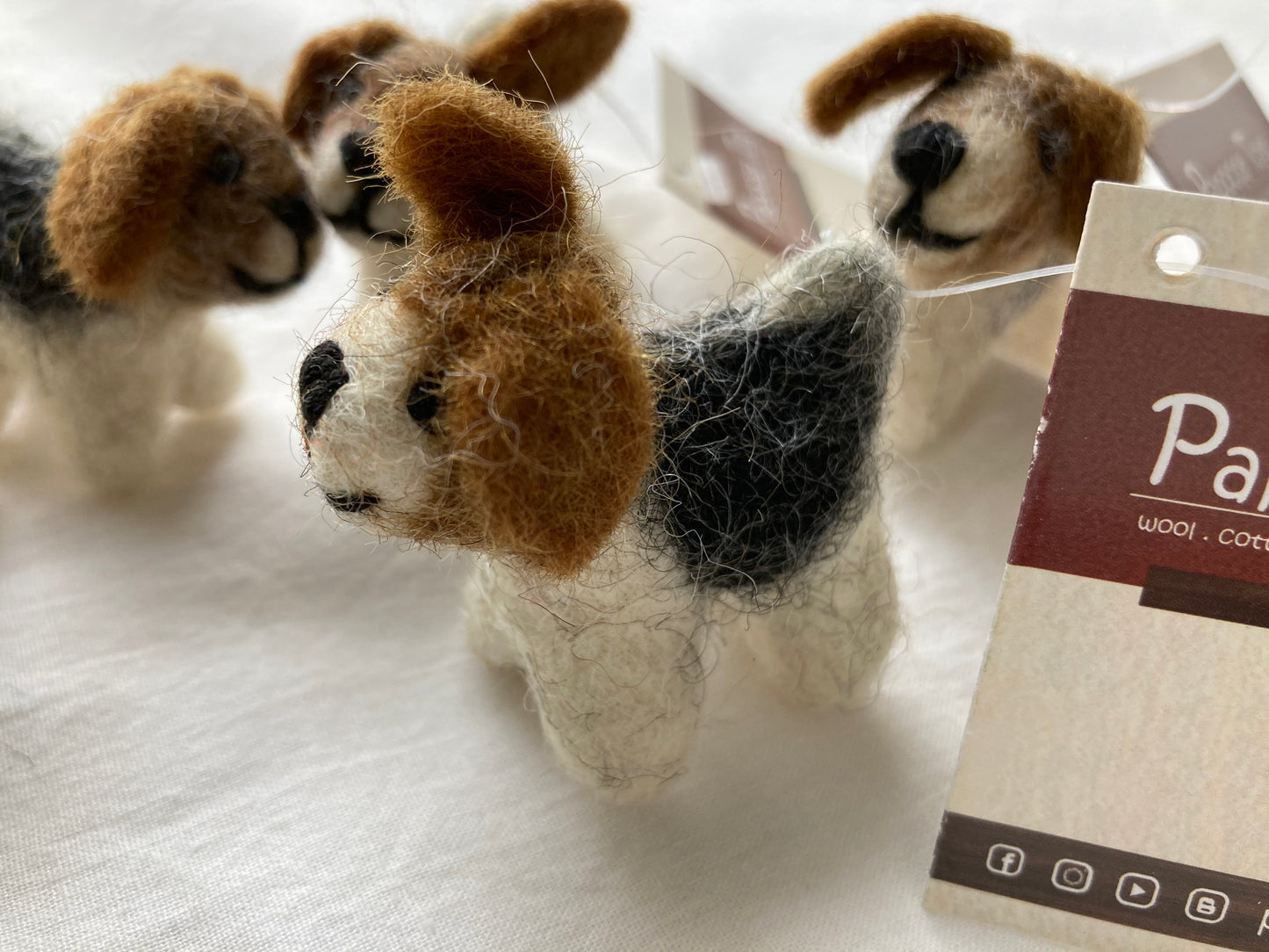 Dollhouse Soft Toy - Felted BEAGLE PUPPY DOG