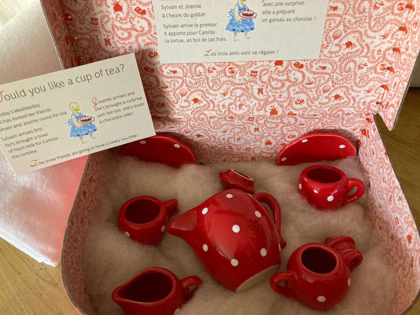 Keeping House - RED CERAMIC TEA SERVICE for TWO