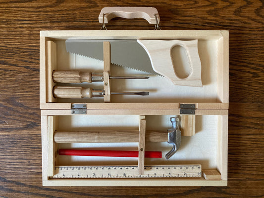 Educational Toy - WOODEN TOOLBOX WITH REAL TOOLS Set