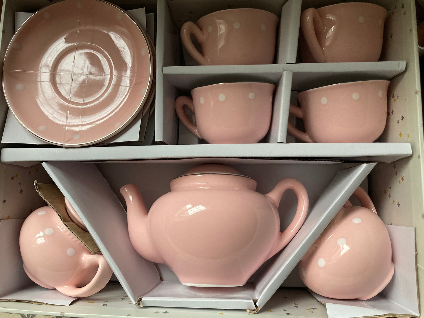 Keeping House - PINK CERAMIC TEA SERVICE For FOUR