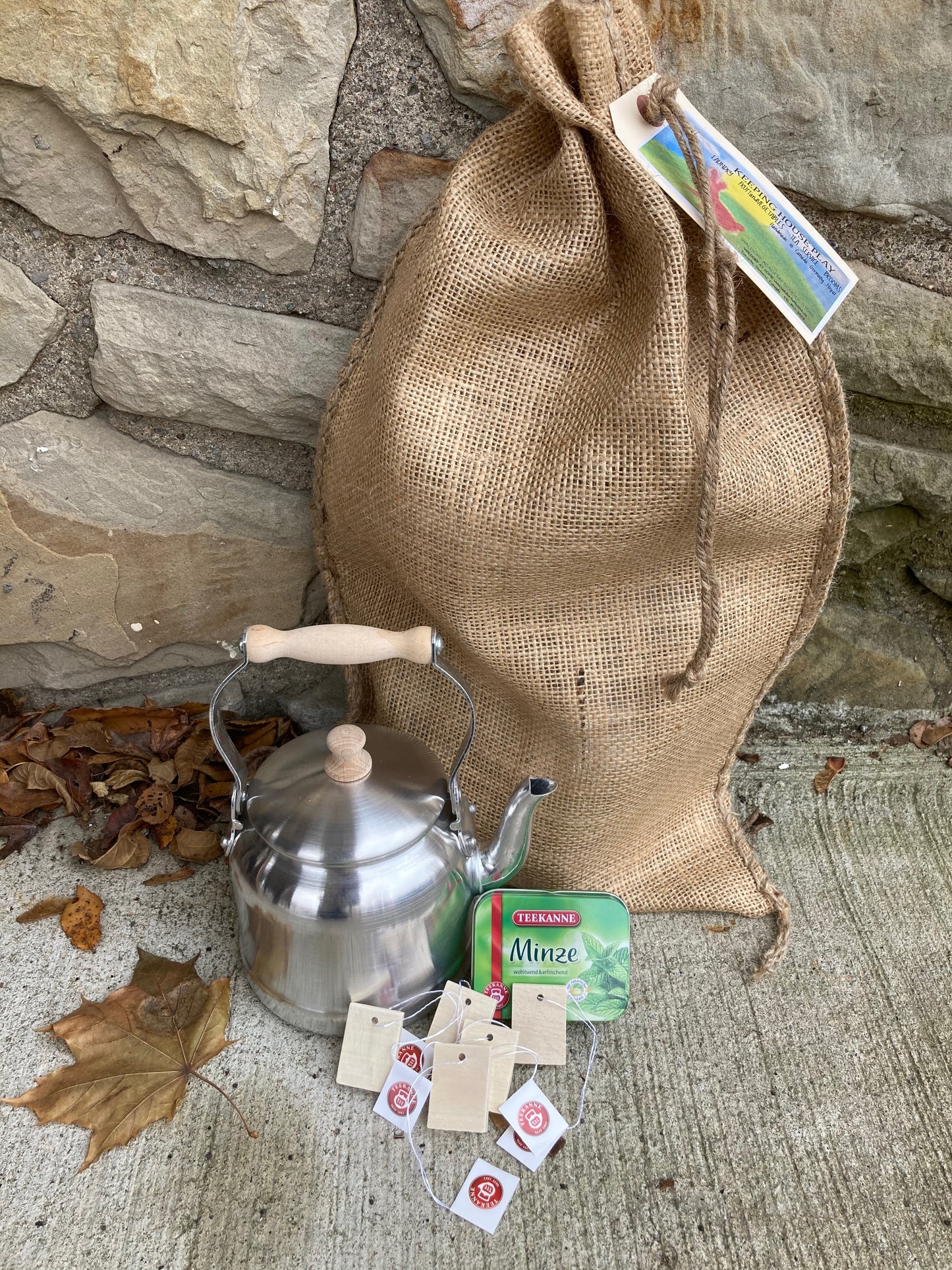 Keeping House -  Child's TEA KETTLE with TEA BAGS