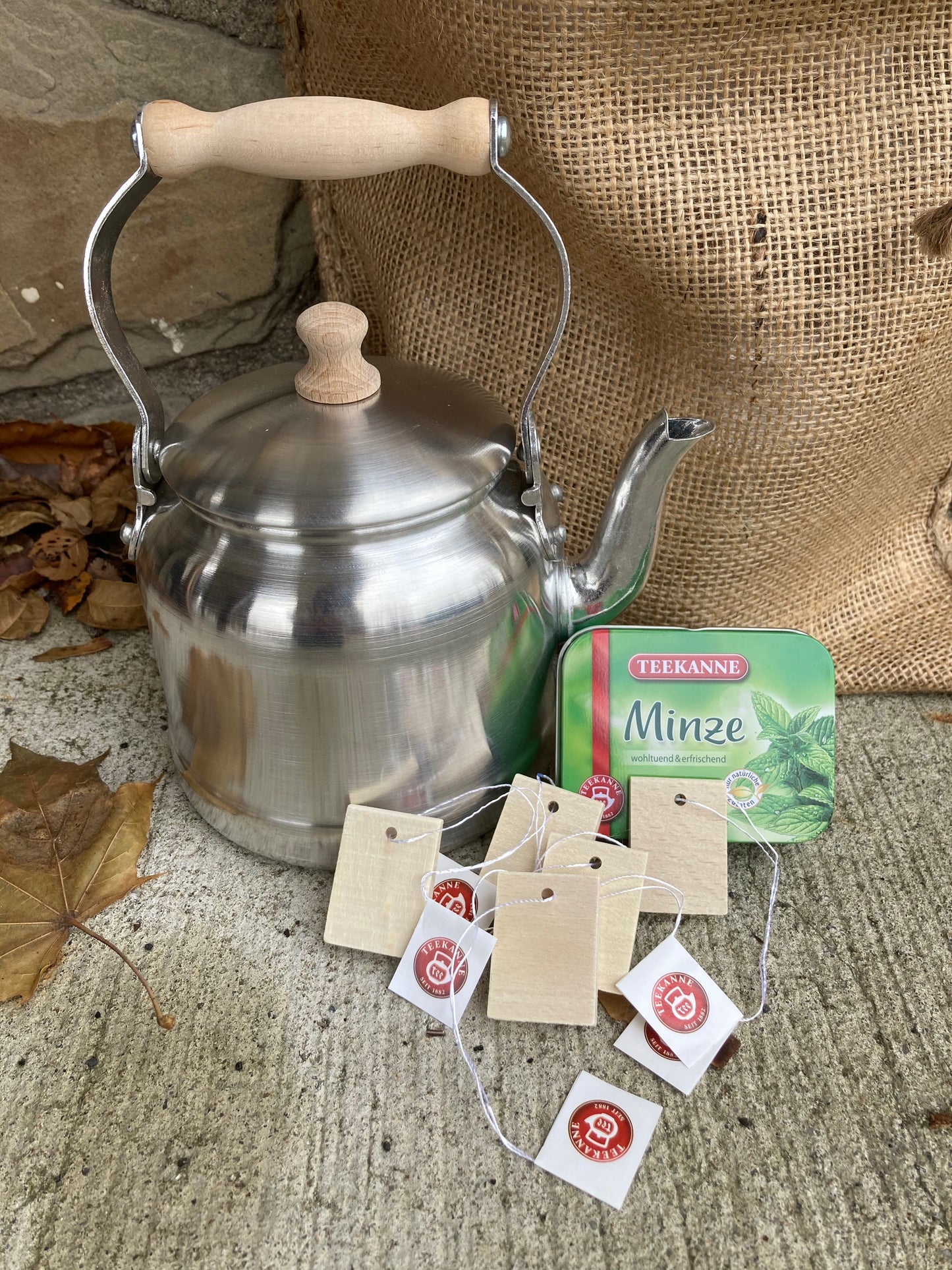 Keeping House -  Child's TEA KETTLE with TEA BAGS