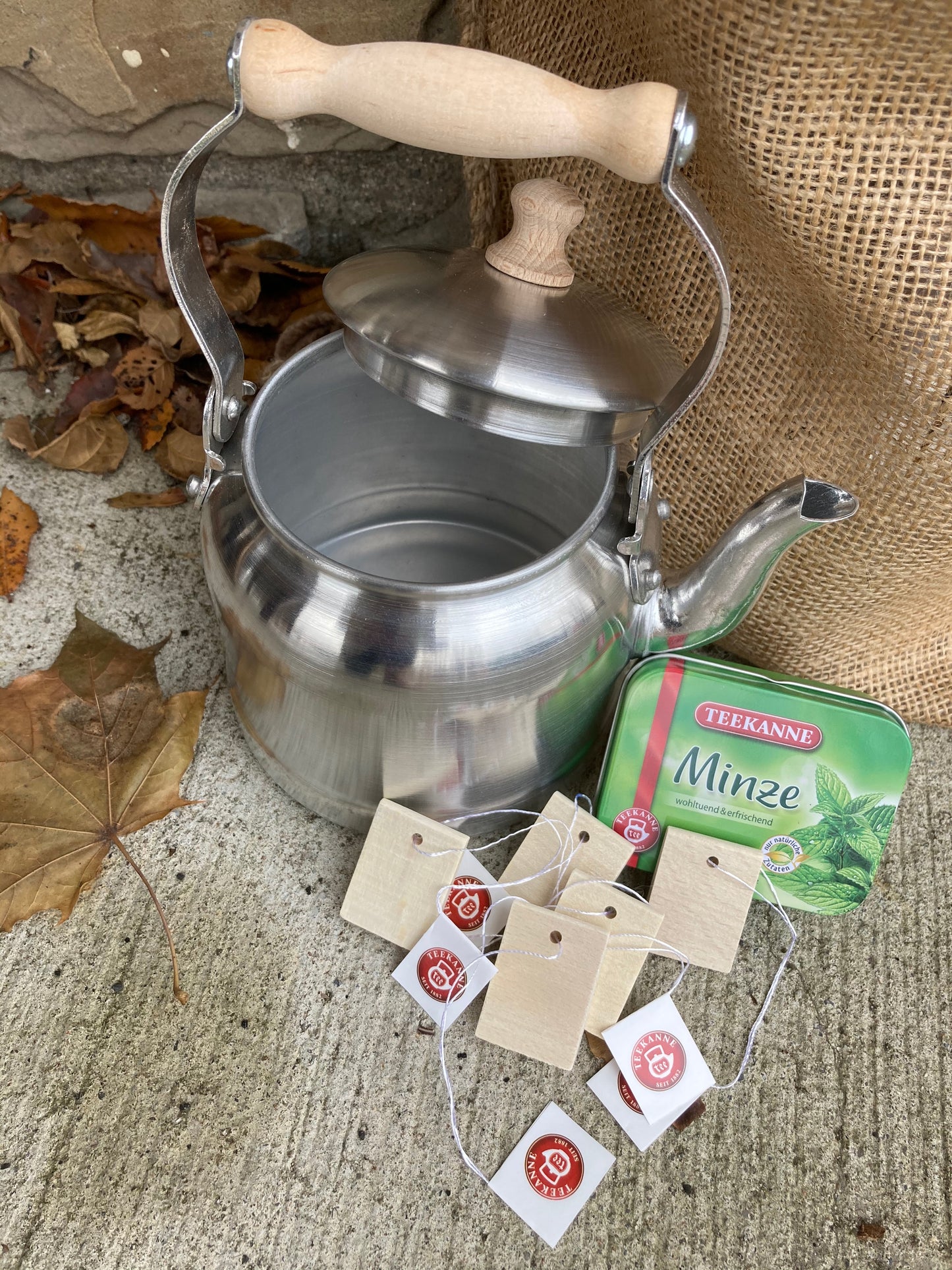 Keeping House -  Child's TEA KETTLE with TEA BAGS