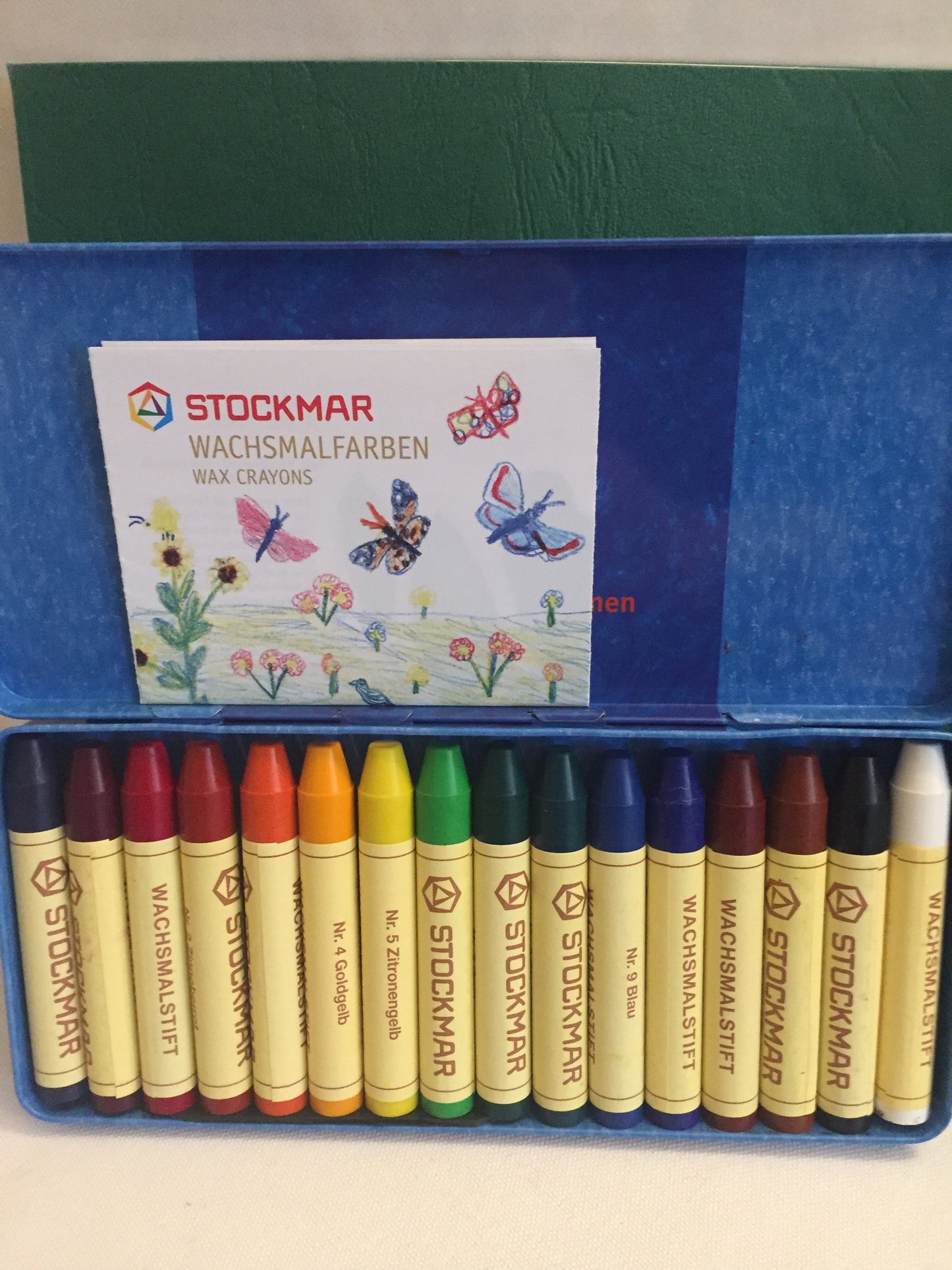 Art Set - TIN of 16 BEESWAX STICK CRAYONS AND DRAWING BOOK