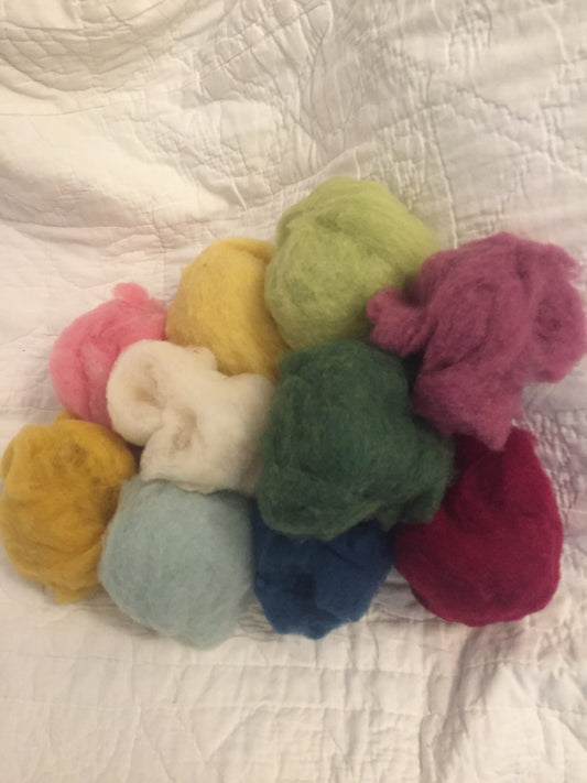 FELTING WOOL, PLANT DYED FLEECE 10 COLOURS - Arts&Crafts