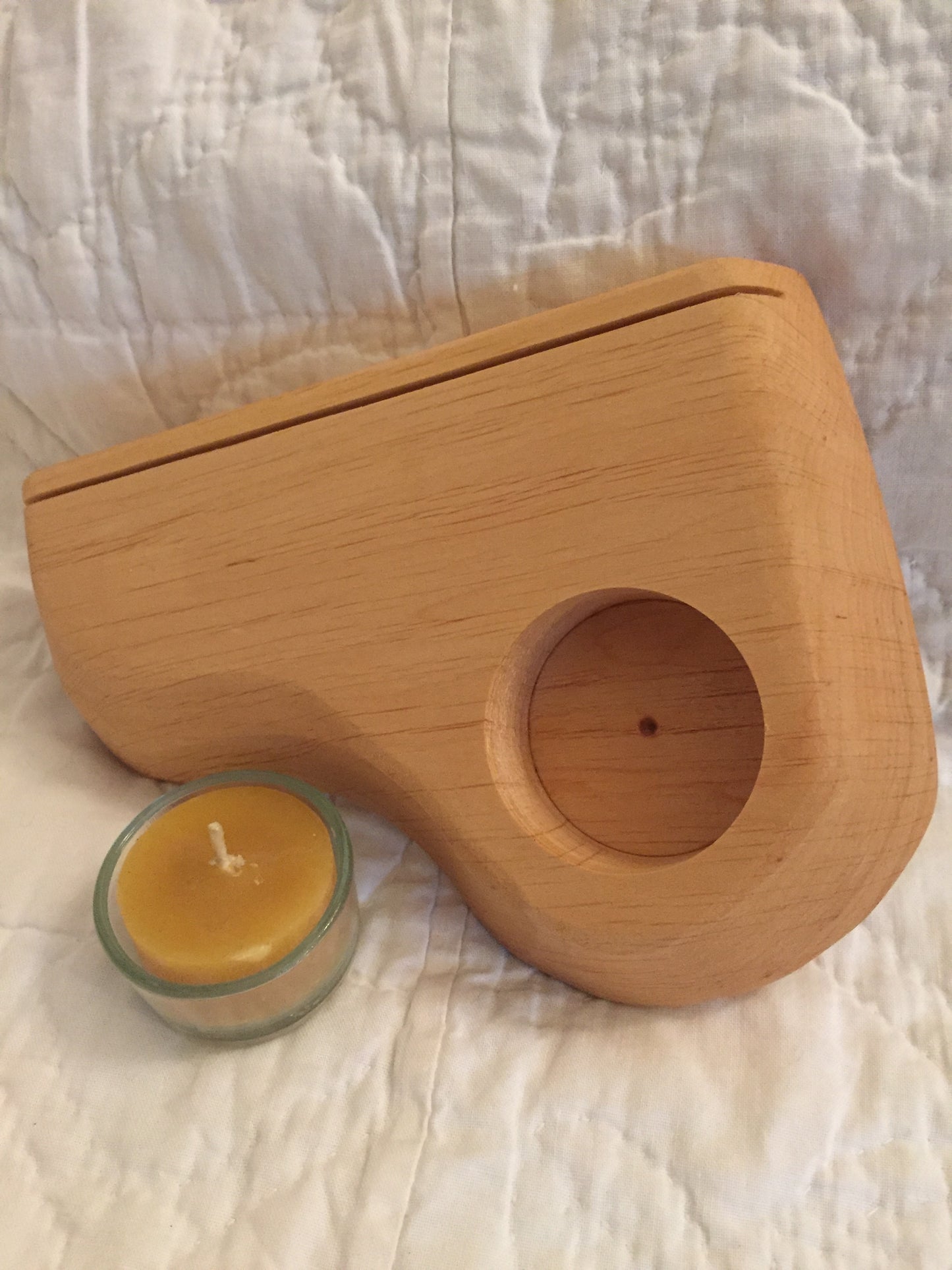 CARD STAND with Tea Light Beeswax Candle