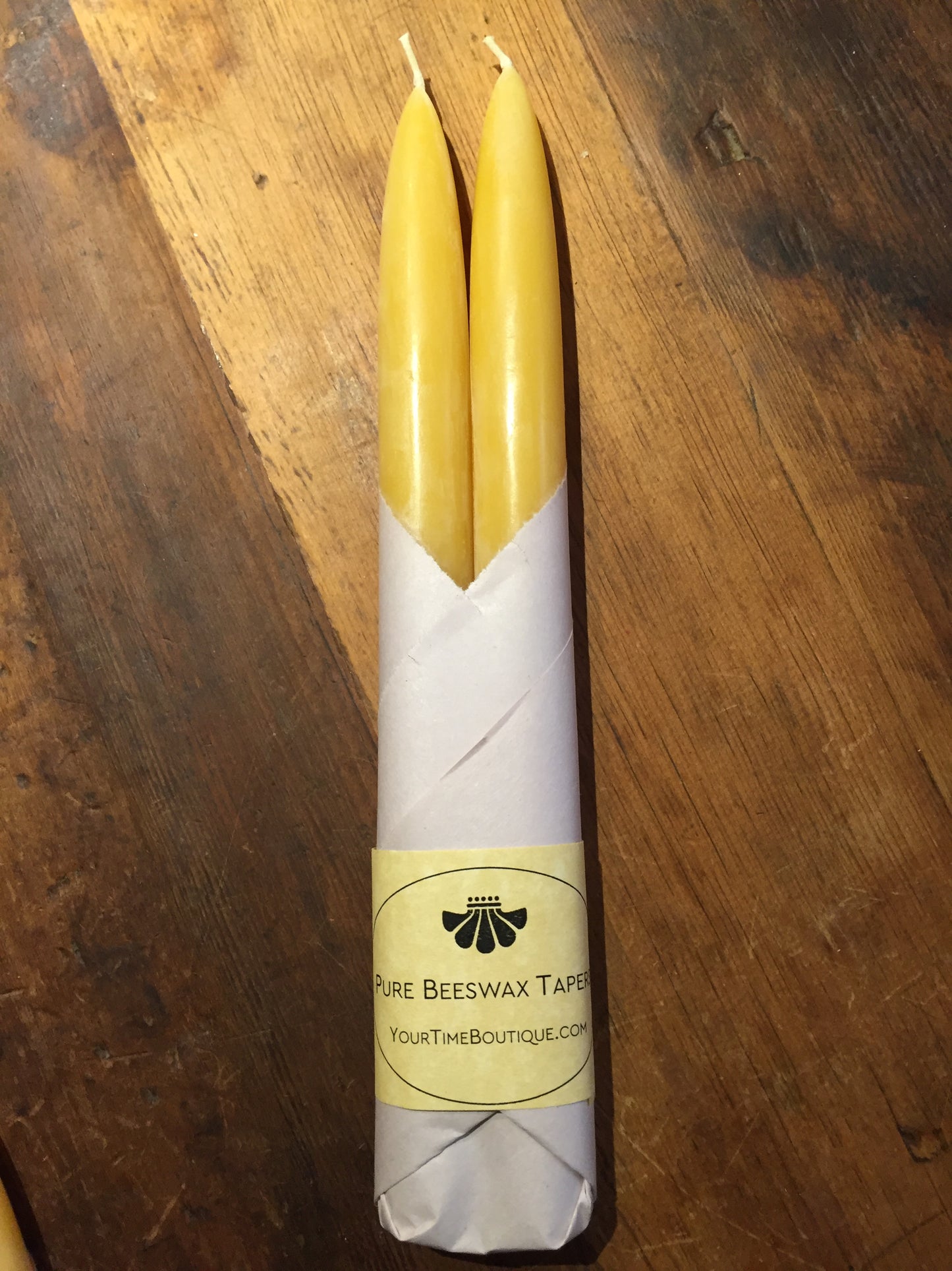 Bougies en cire d'abeille - PAIRE CONIQUE DE 10 POUCES