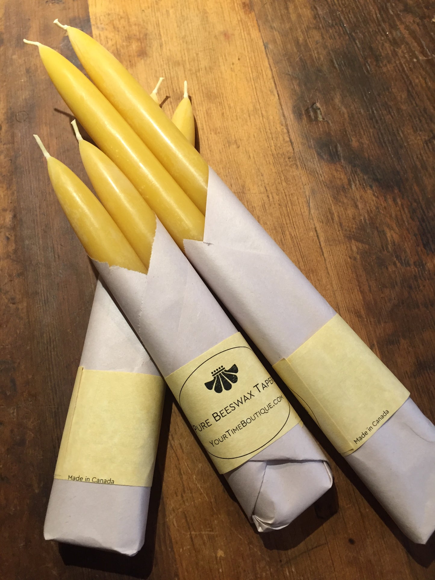 Beeswax Candles - 8 INCH TAPER PAIR