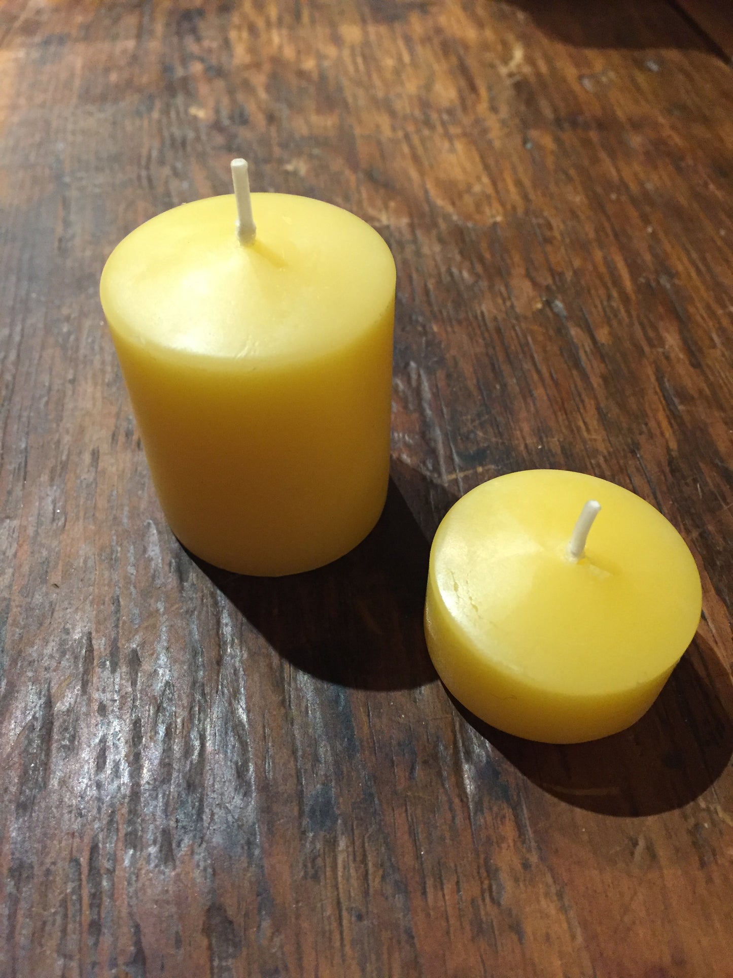 Beeswax Candles - 3 VOTIVE PILLAR CANDLES
