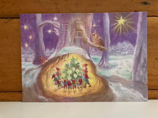 Advent Calendar Greeting Card - GNOMES AROUND THE CHRISTMAS TREE