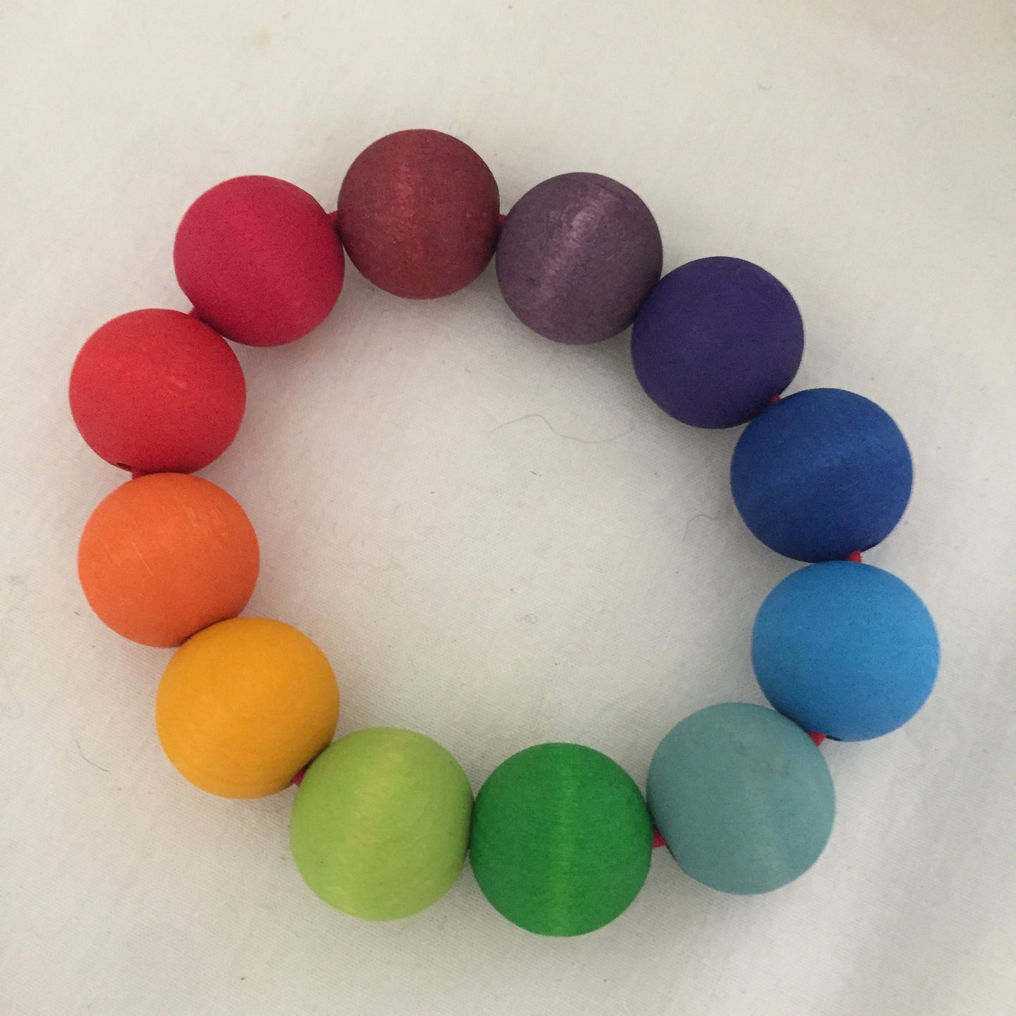 Wooden Toy, Baby - RAINBOW BEAD RING