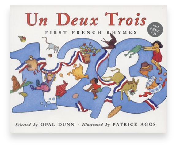 Livre d'images pour enfants - "UN DEUX TROIS", Comptines...en français !