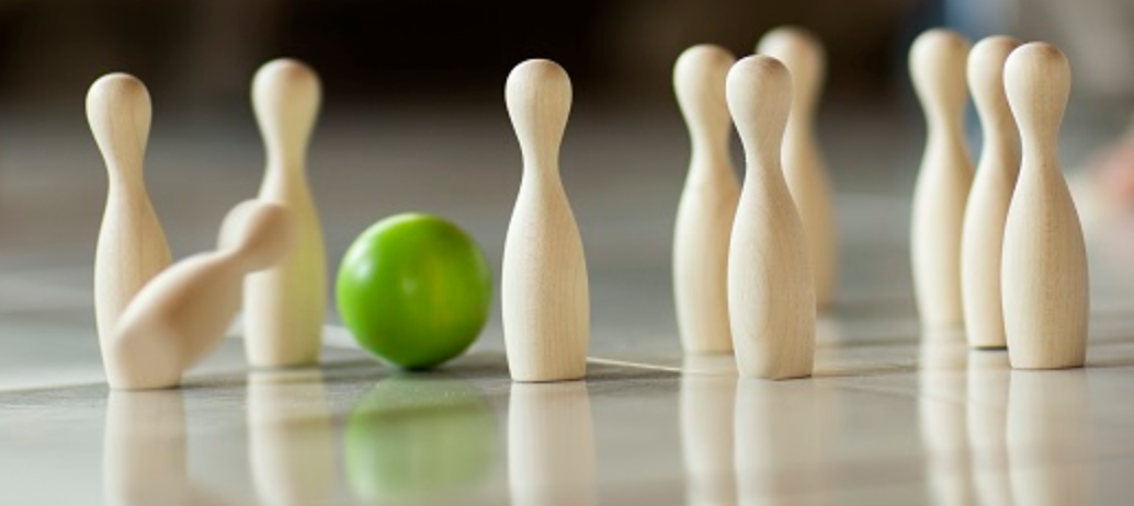 Wooden Family Game Set - BOWLING for INSIDE...mini-size!