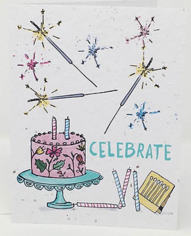 FlowerPaper Greeting Card - CELEBRATE!