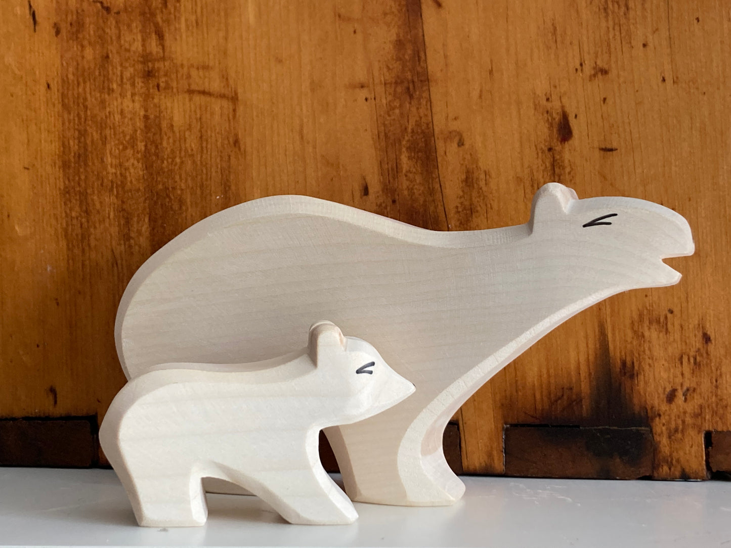 Wooden Dollhouse Play - POLAR BEAR, Large