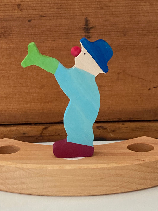 Wooden Deco by Grimm’s - CLOWN with TRUMPET, in Blue