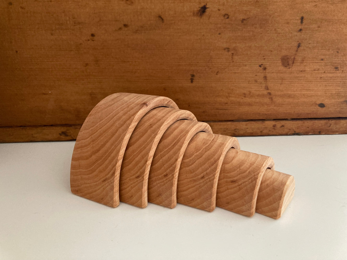 Wooden Toy - TUNNEL in 6 pieces of NATURAL WOOD, small size