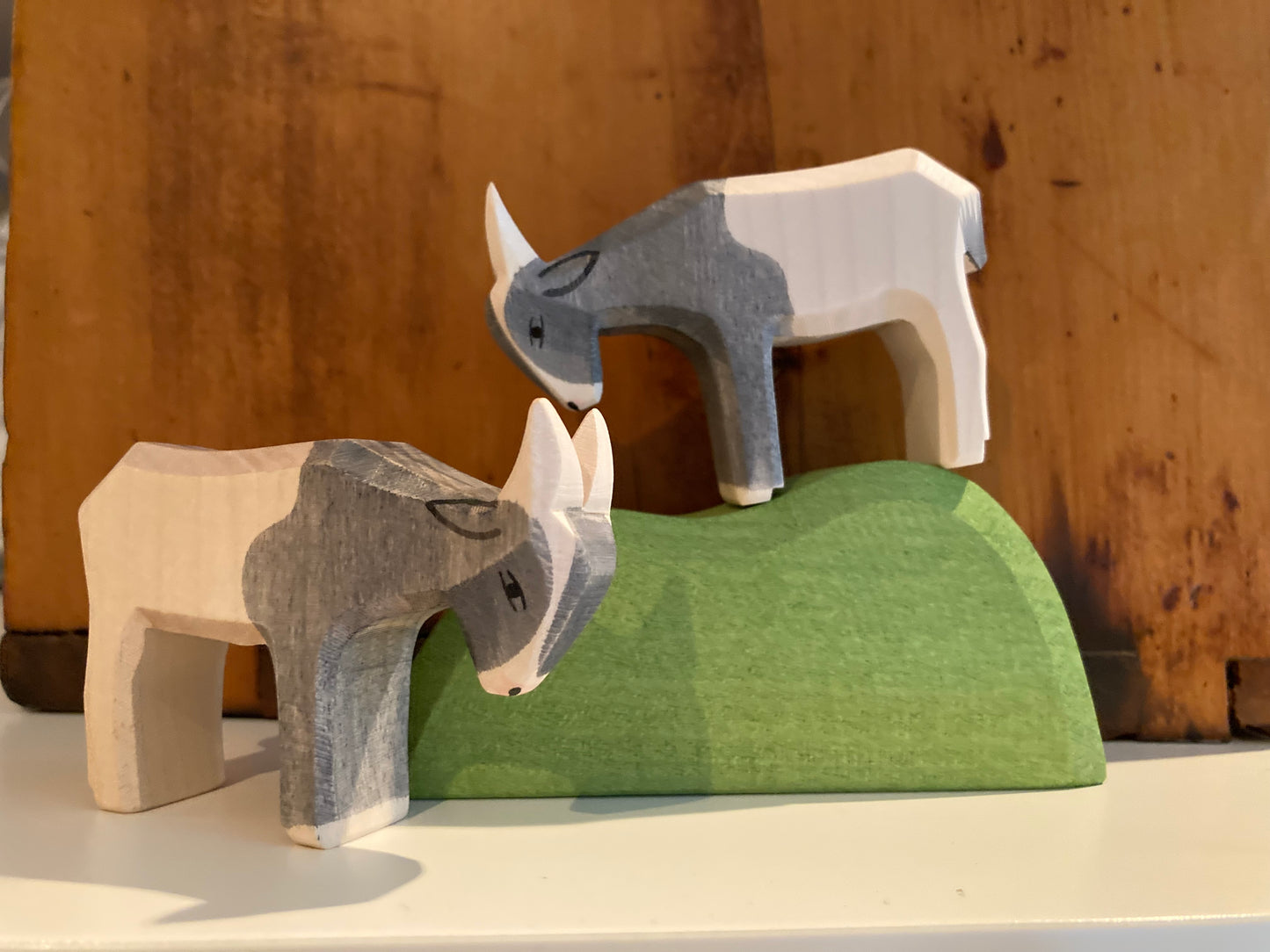 Wooden Dollhouse Play - GOAT KID, Grey&White