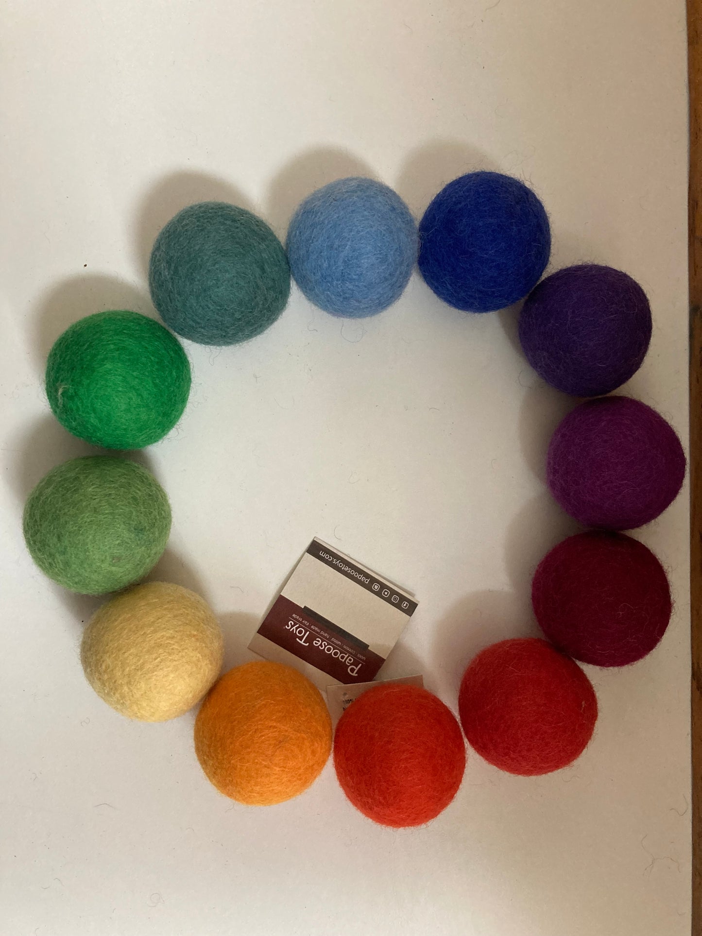 Wool Felted Toy - RAINBOW FELT BALLS in 12 colours!!