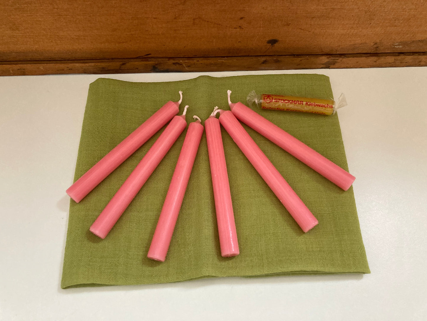 Beeswax Candles - ROSE 10% Beeswax… 6 small candles plus sticky wax!