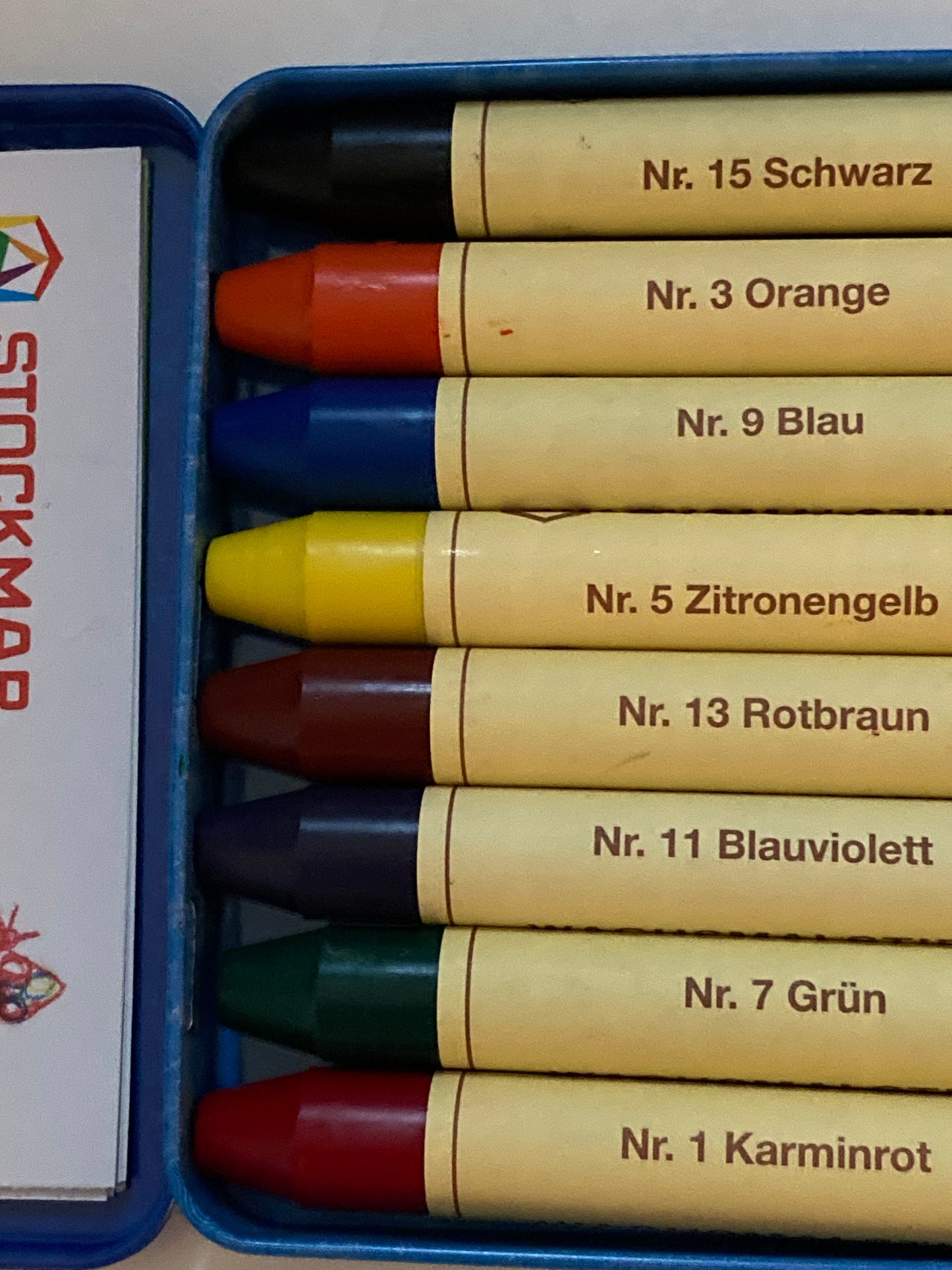 Art Set - TIN of 8 BEESWAX STICK CRAYONS, SHARPENER AND 2 DRAWING BOOKS