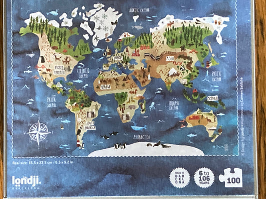 Puzzle - WORLD MAP, Small size.