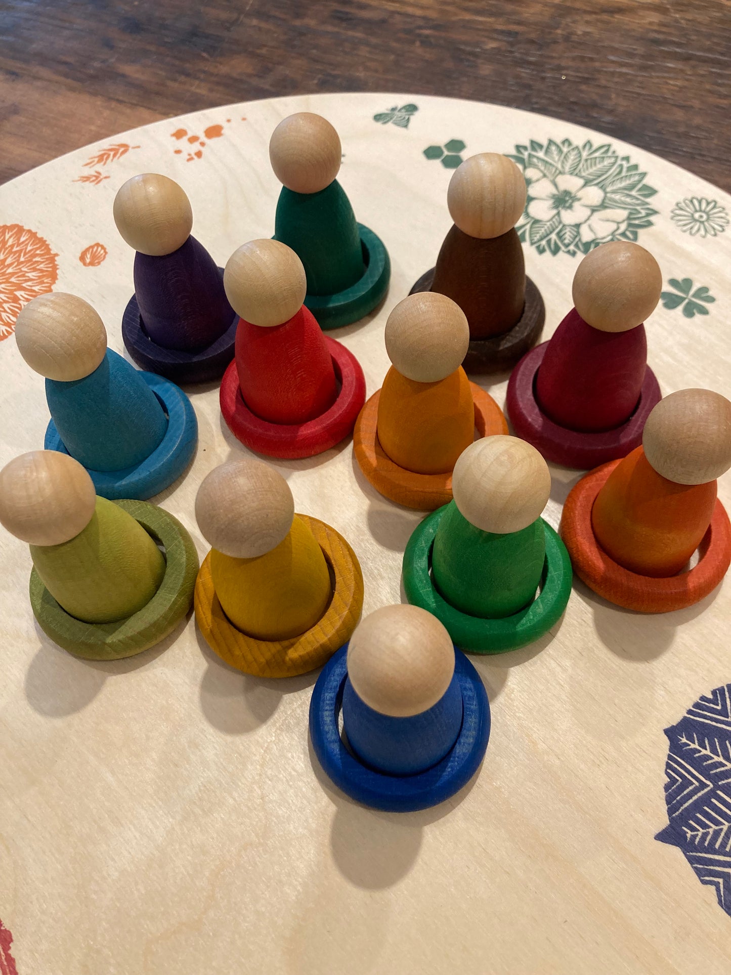 Wooden Toy by Grapat - RINGS IN 12 COLOURS