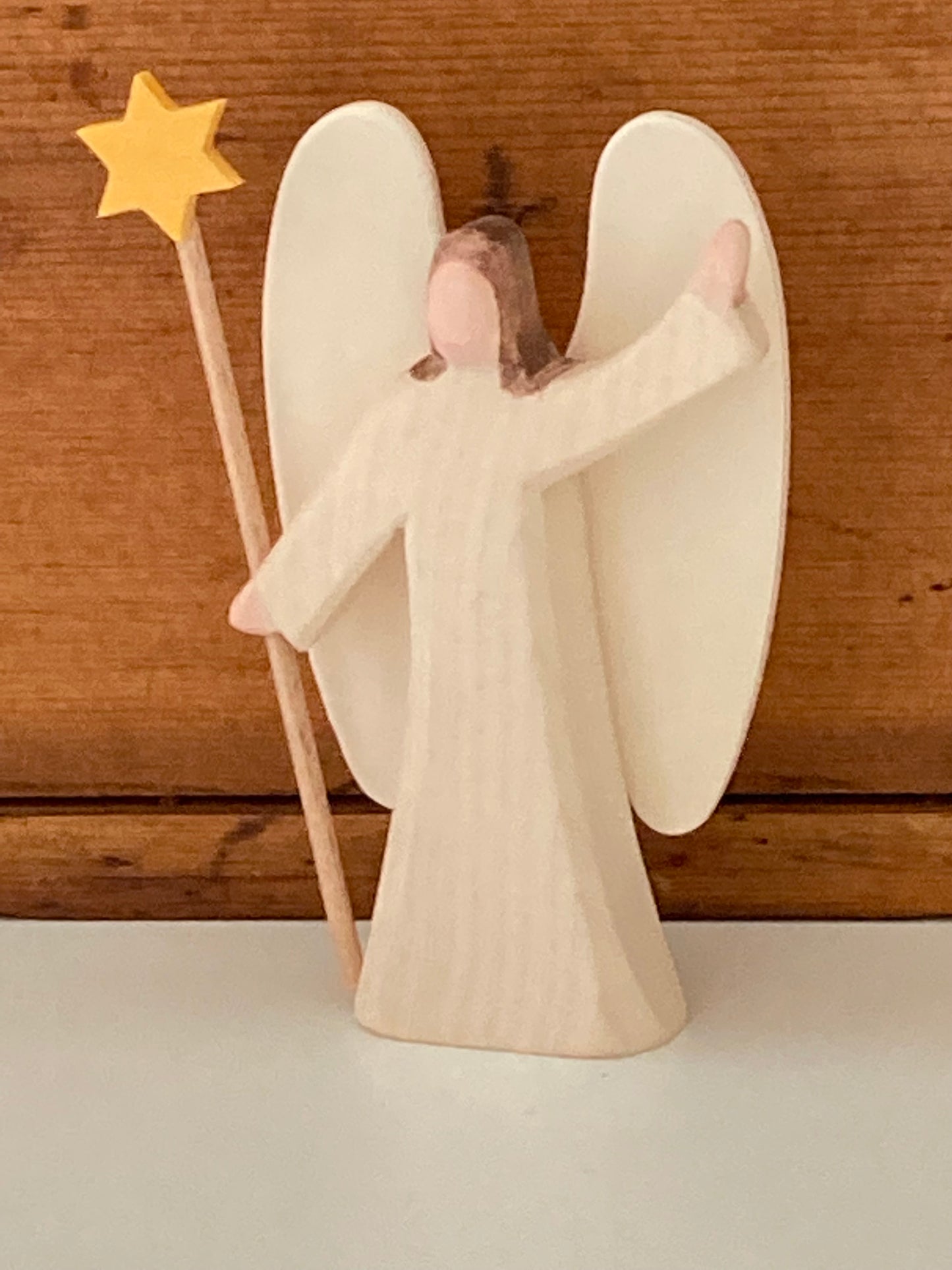 Wooden Toy - Ostheimer ANGEL WITH STAR STAFF (small size)