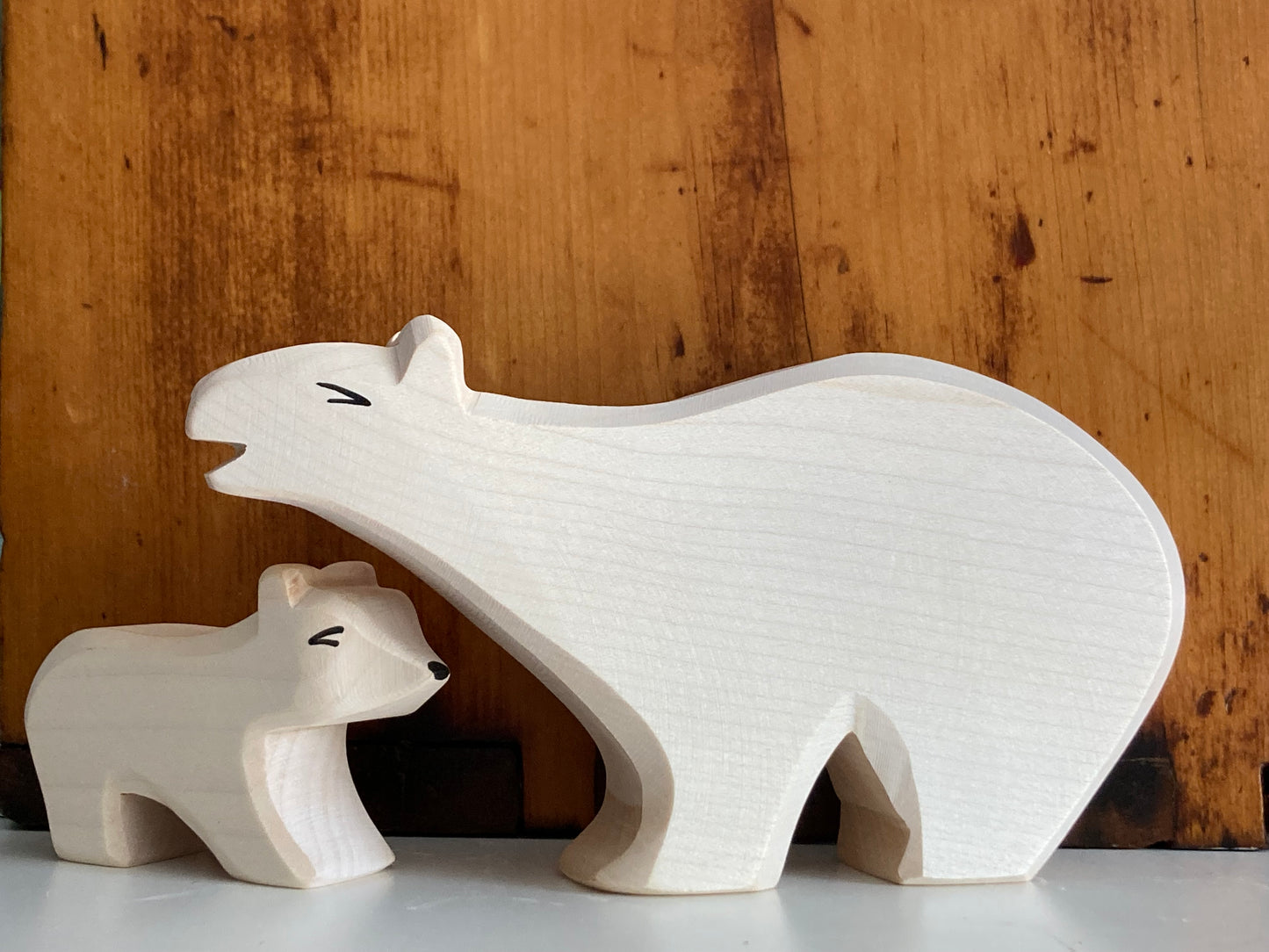 Wooden Dollhouse Play - POLAR BEAR CUB, Small