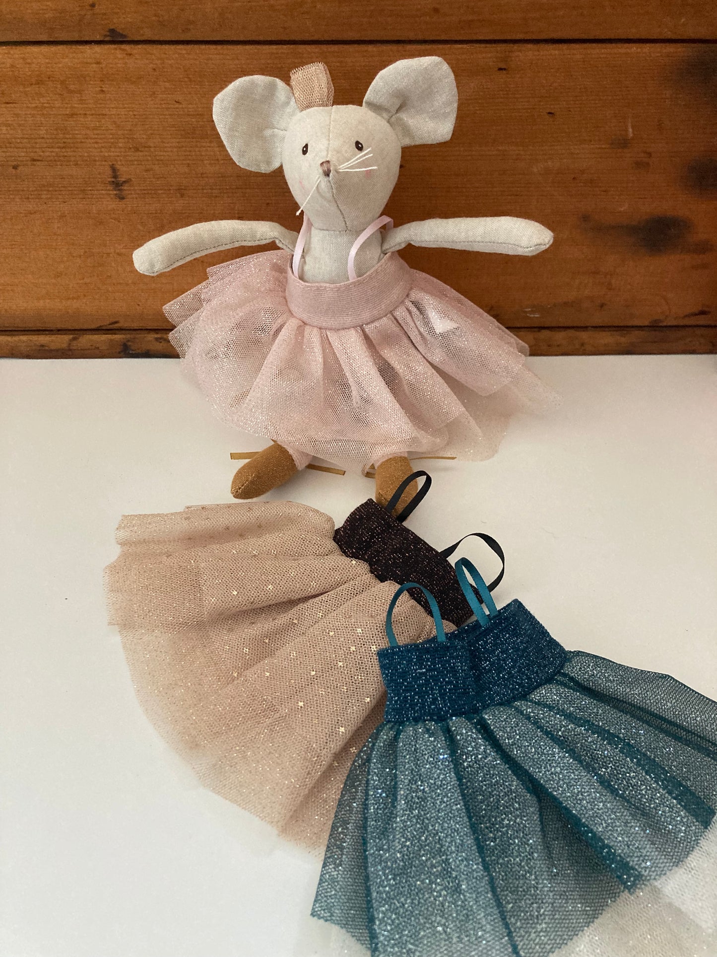 Soft Doll - RAG MOUSE DOLL, with TUTUS and WARDROBE SUITCASE!