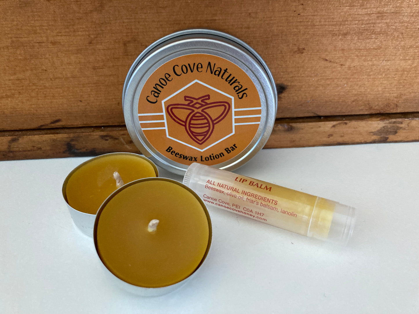 Beeswax Canoe Cove LUXURY CARE KIT, with 2 Tealight Candles - EcoHome