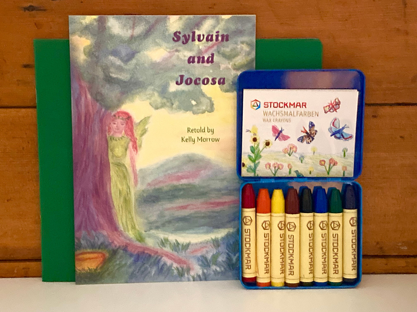 Art Set - AN EARLY READER, TIN OF 8 STICK BEESWAX CRAYONS and DRAWING BOOK