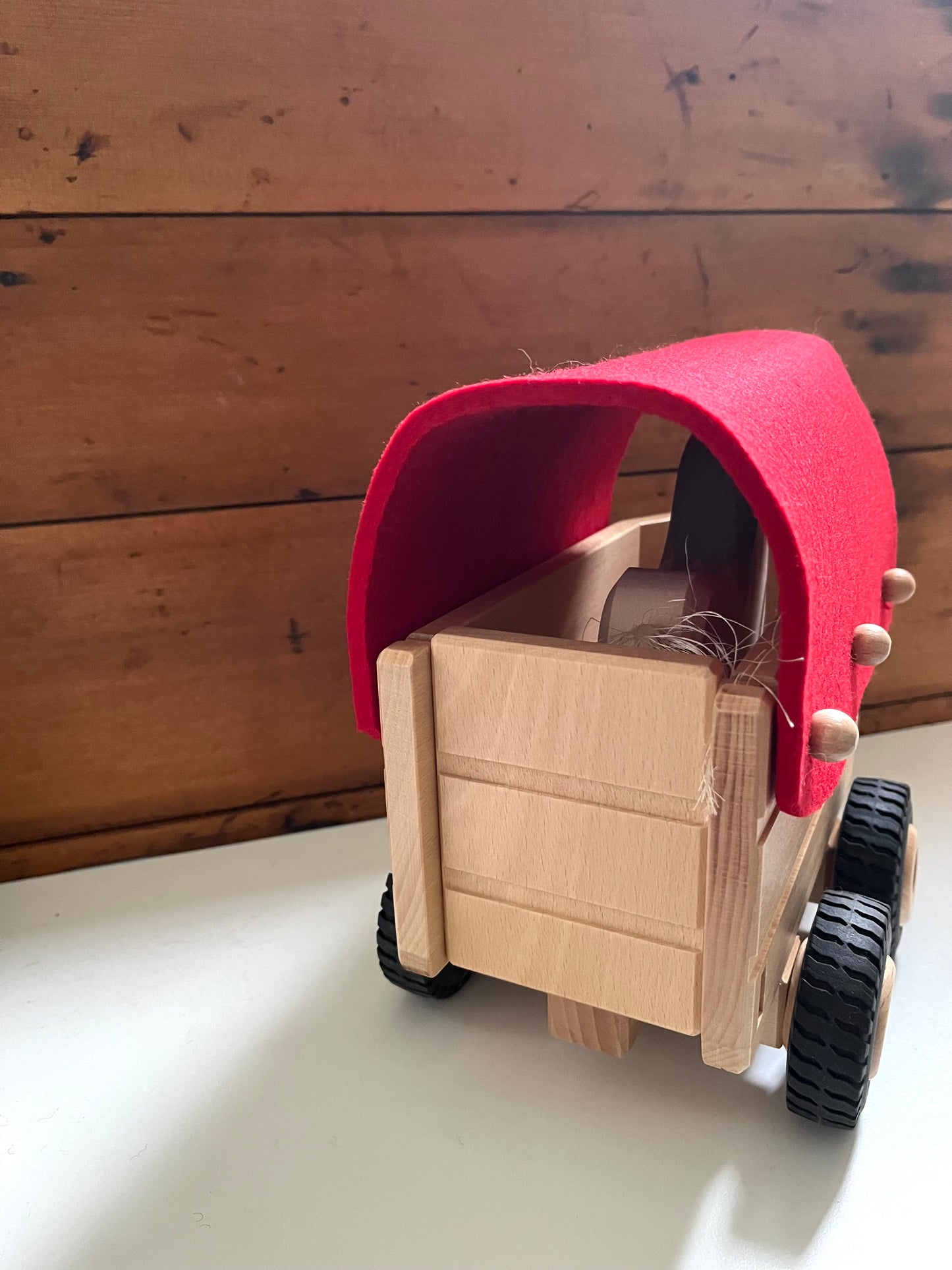 Wooden Dollhouse Play - HORSE BOX TRAILER