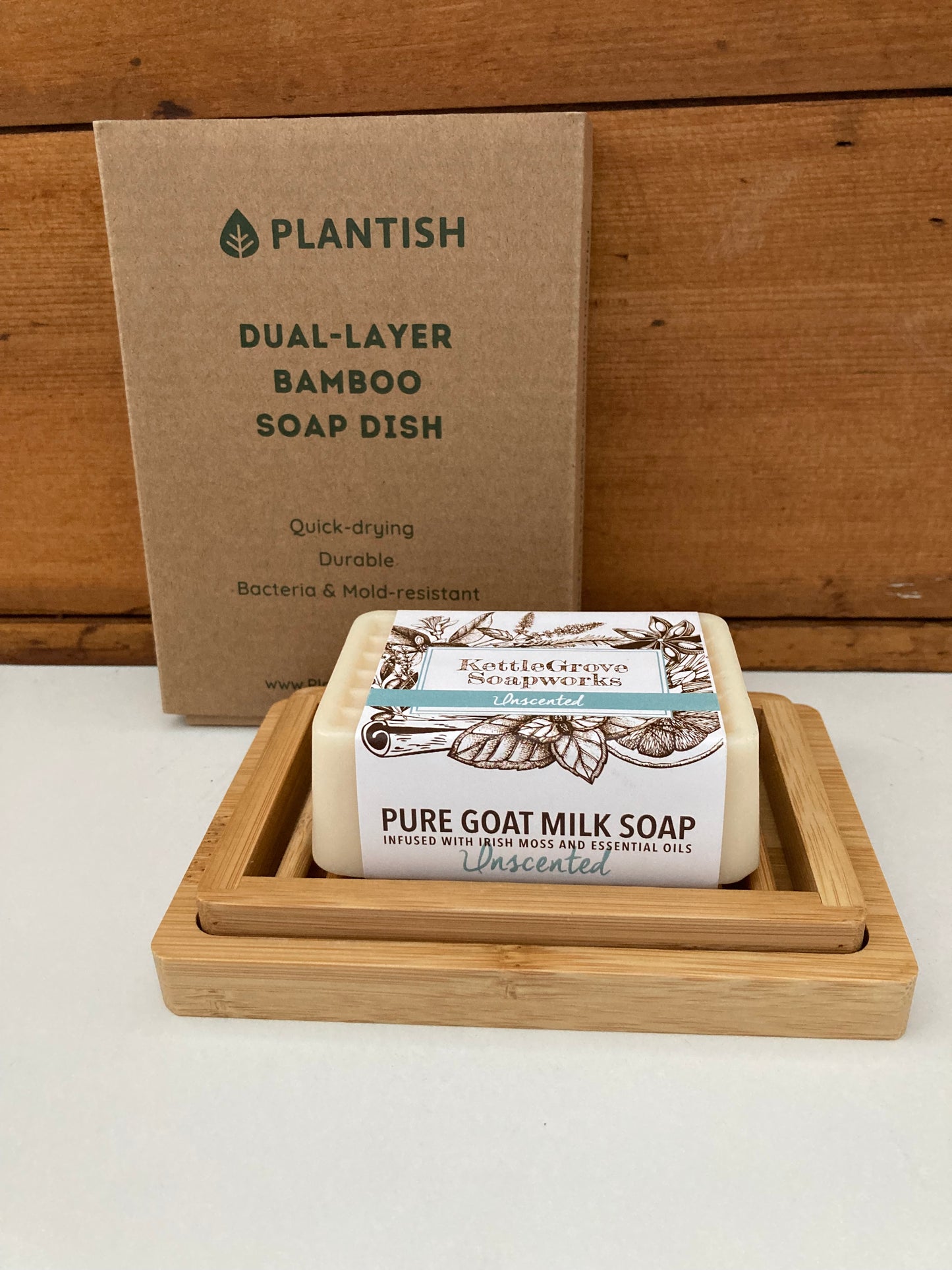 EcoHome - BAMBOO SOAP DISH with Drain pad